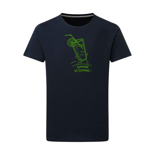 Summer is coming ! vert pomme -Flex vert pomme sur T-shirt SG  Navy  5XL