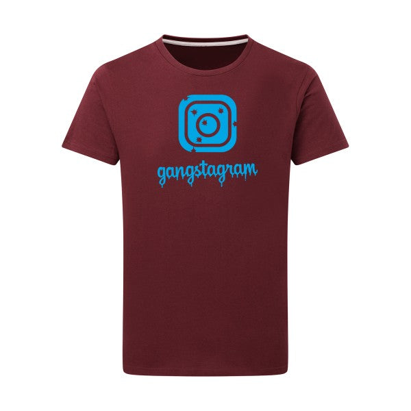 GANGSTAGRAM - Flex bleu clair Tshirt original Burgundy  2XL