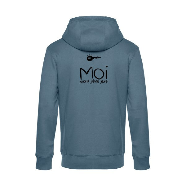 Moi-quand-j-etais-jeune sweat shirt original nordic blue flex Noir impression Dos