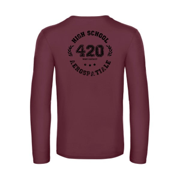 very high school - t shirt- manches- longues- original- humour- Burgundy impression Dos