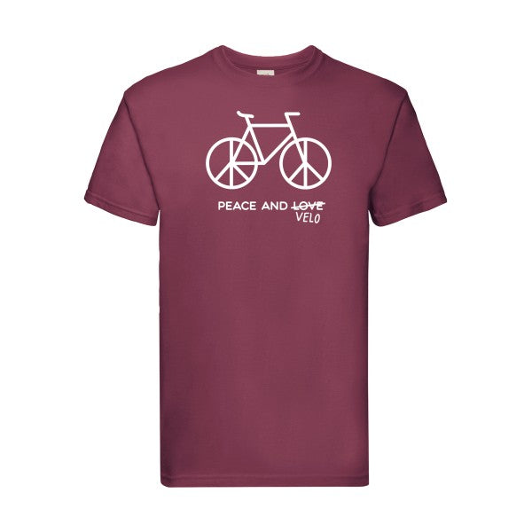 T-shirt|Peace and vélo |flex Blanc| Fruit of the loom 205 g 