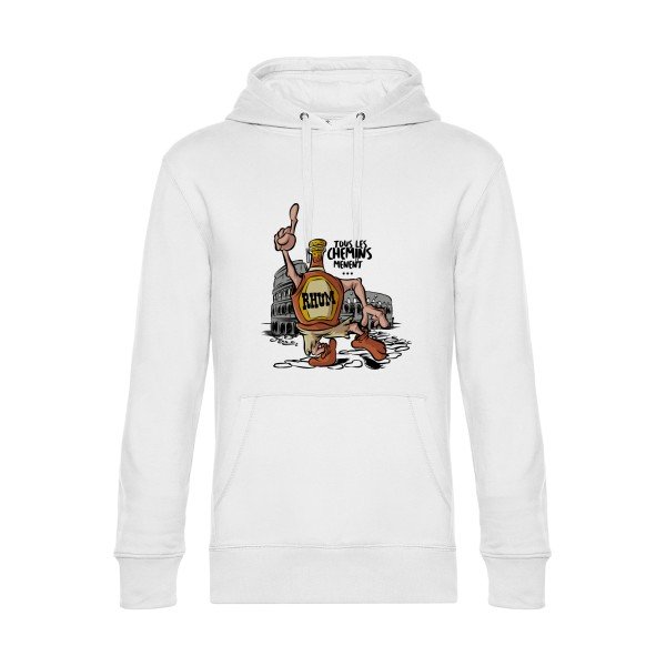 tous-les-chemins.- Sweat à capuche original White - RueDuTeeshirt