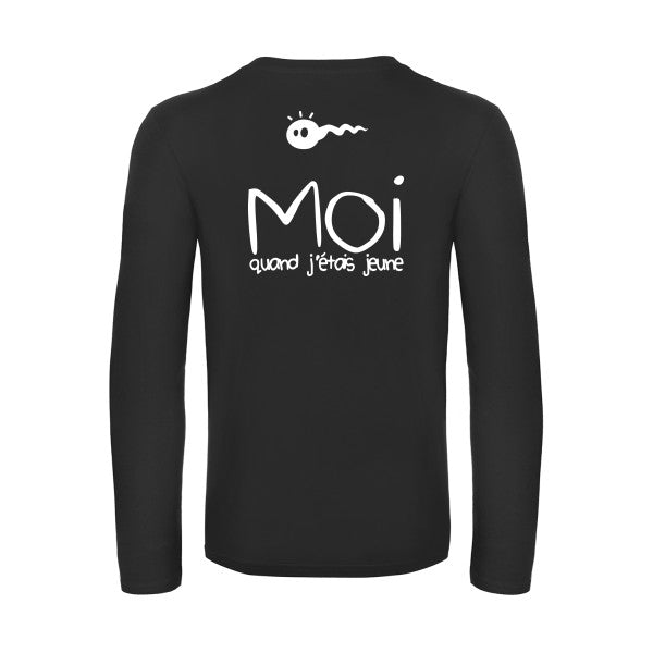 moi quand j etais jeune - t shirt- manches- longues- original- humour- Black impression Dos