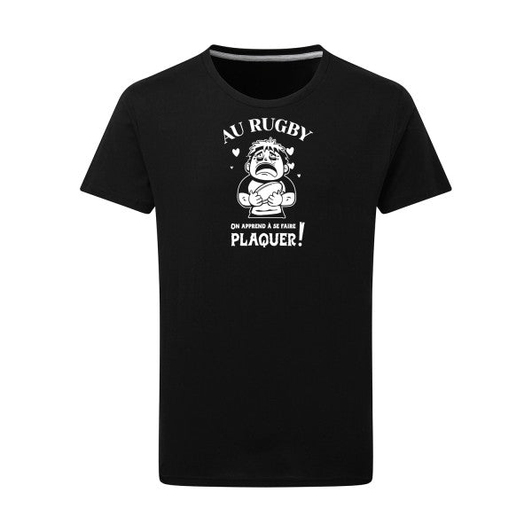 Au rugby, on apprend à se faire plaquer ! - Flex Blanc Tshirt original Dark Black  4XL