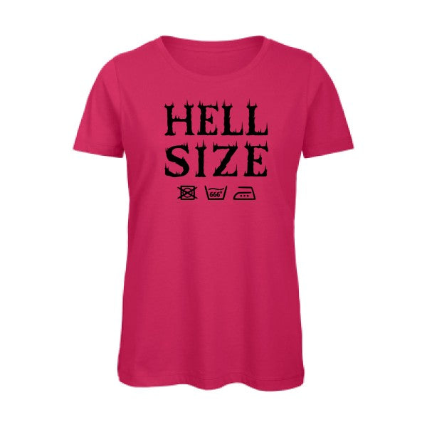 T shirt humour bio femme   femme bio|HELL SIZE ! Noir 