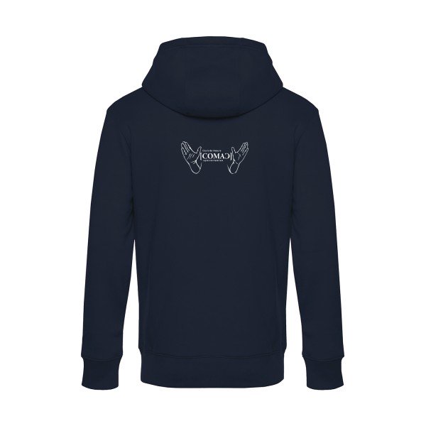 comac sweat shirt original Navy Blue flex Blanc impression Dos