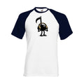 T-shirt fruit of the loom baseball  La musique dans la peau  couleur White/Deep Navy