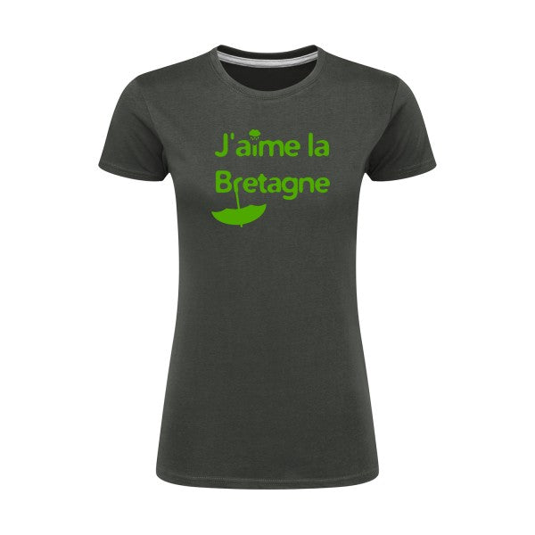 J'aime la Bretagne |Vert pomme |T shirt original femme|SG