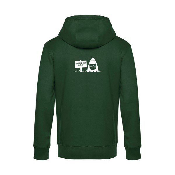 Cours-de-surf sweat shirt original Bottle Green flex Blanc impression Dos