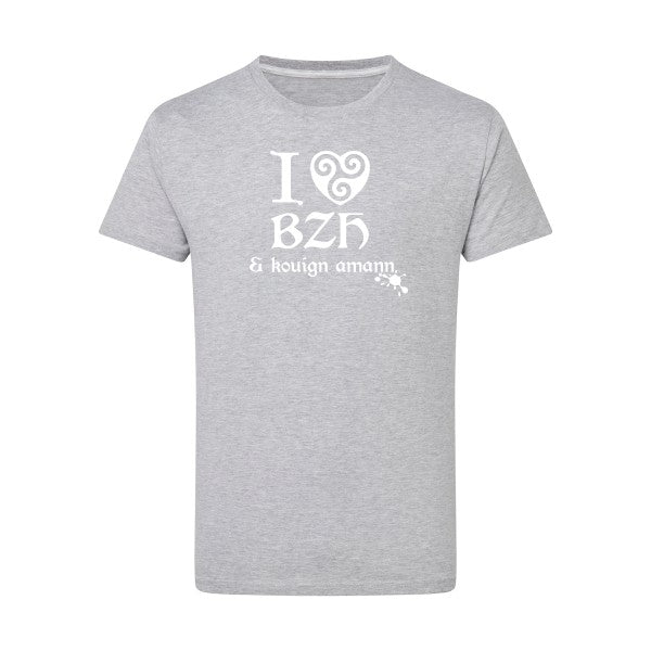 Love BZH & kouign Blanc -Flex Blanc sur T-shirt SG  Light Oxford  5XL