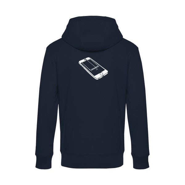 Piege sweat shirt original Navy Blue flex Blanc impression Dos