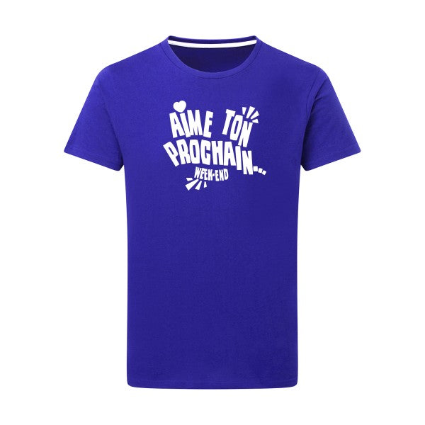 Aime ton prochain ! Blanc -Flex Blanc sur T-shirt SG  Royal Blue  5XL