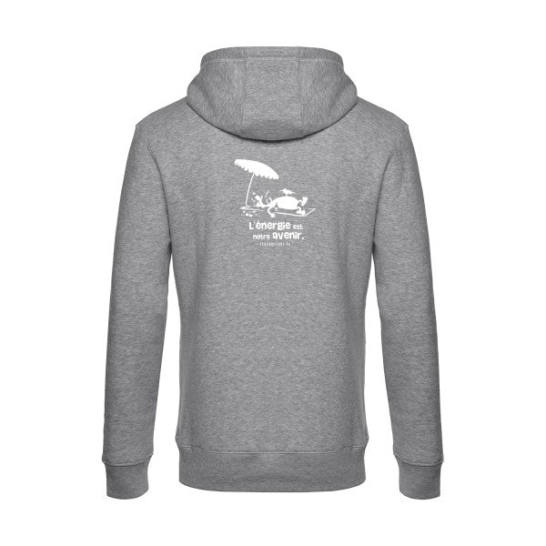 l-energie-est-notre-avenir sweat shirt original Heather Grey flex Blanc impression Dos