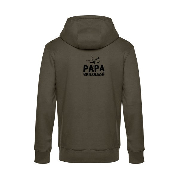 Papa-bricoleur sweat shirt original Khaki flex Noir impression Dos