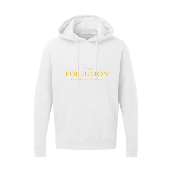 Parfum POLLUTION jaune Or |Sweat capuche imprimé homme