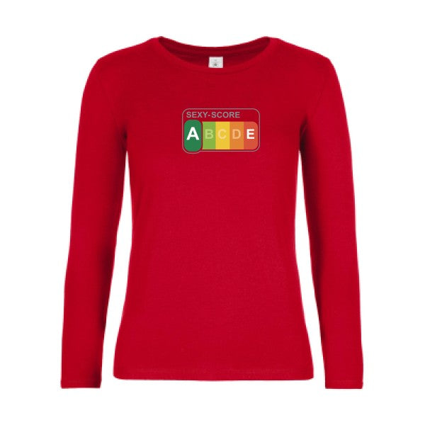 t-shirt lsl femme SEXY-SCORE-B&C-E190-LSL-women--T-shirt-femme-manches-longues Red flex 
