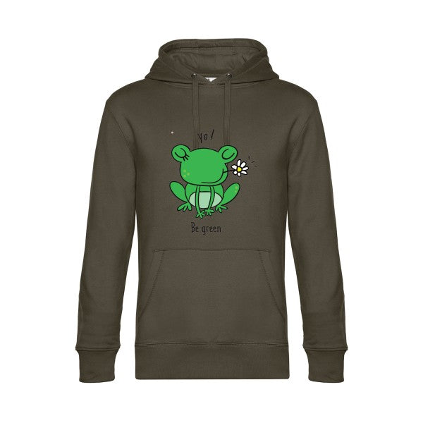 Be-Green-- Sweat à capuche original Khaki - RueDuTeeshirt