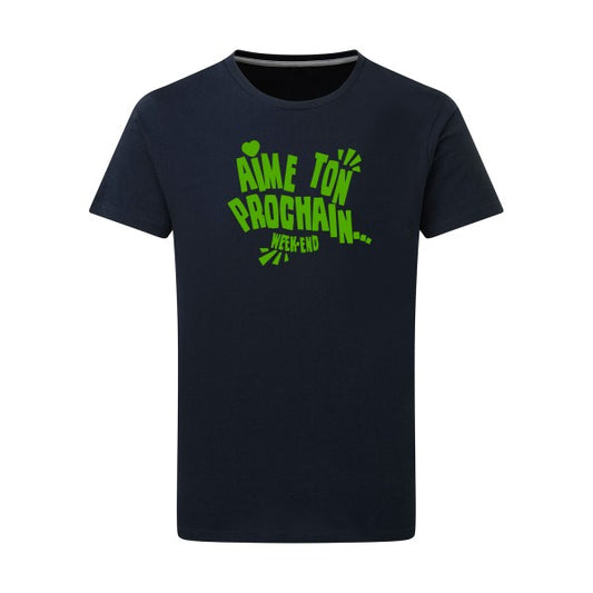 Aime ton prochain ! vert pomme -Flex vert pomme sur T-shirt SG  Navy  5XL