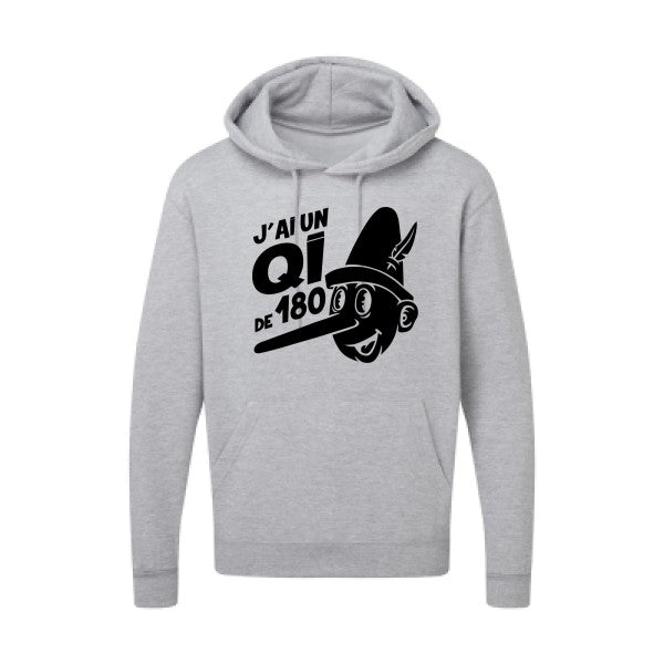 Quotient intellectuel |Sweat  capuche humoristique noir 