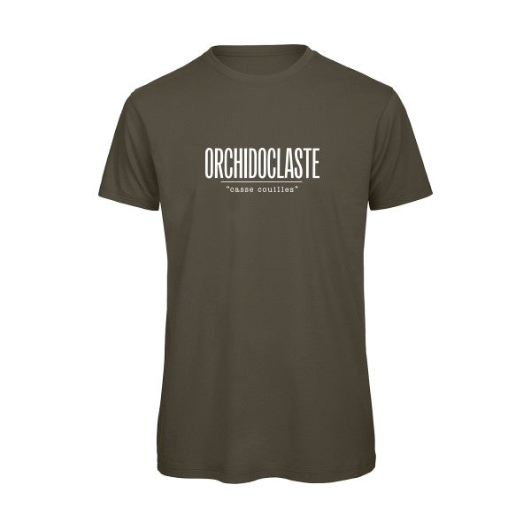 orchidoclaste-tshirt_Khaki Green_flex_Blanc