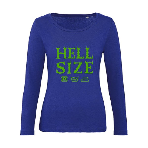 HELL SIZE ! Vert pomme |   T shirt manches longues femme|100% bio