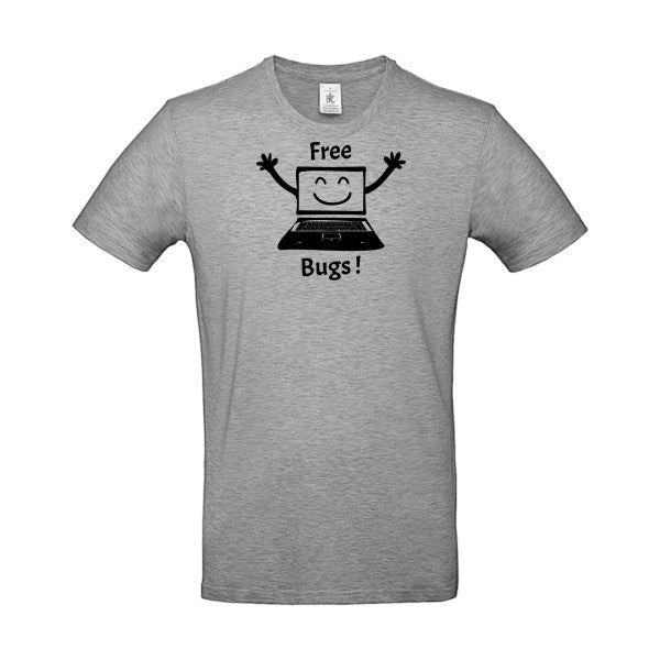 FREE BUGS ! flex noir B&C - E190 T-shirt|Sport Grey||5XL