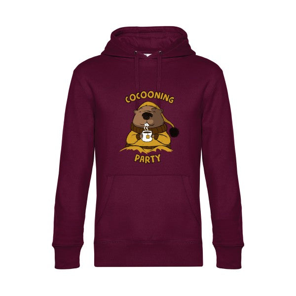 Cocooning- Sweat à capuche original Burgundy - RueDuTeeshirt
