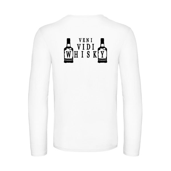 veni vidi whisky - t shirt- manches- longues- original- humour- White impression Dos