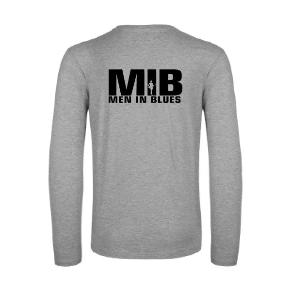 men in blues - t shirt- manches- longues- original- humour- Sport Grey impression Dos
