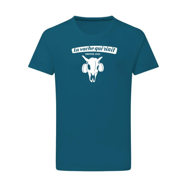 vache qui riait Blanc -Flex Blanc sur T-shirt SG  Petrol  2XL