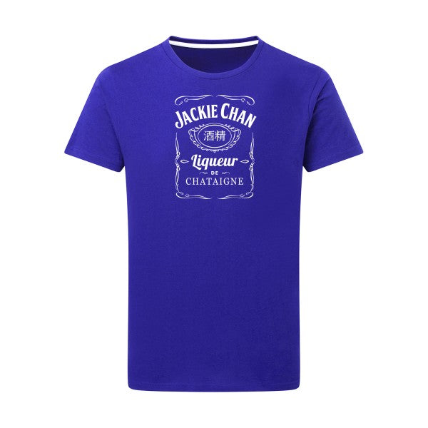 Jackie Chan Blanc -Flex Blanc sur T-shirt SG  Royal Blue  5XL