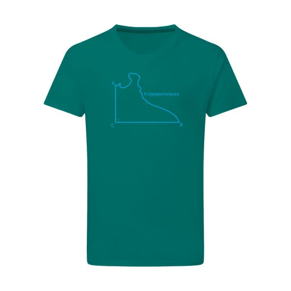 Hippopotenuse - Flex bleu clair Tshirt original Emerald Green  2XL