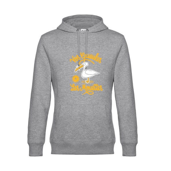 Vos-gueules-les-mouettes- Sweat à capuche original Heather Grey - RueDuTeeshirt