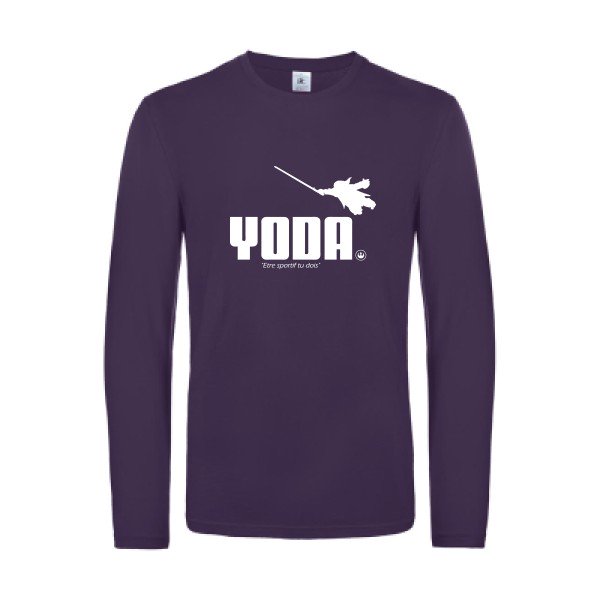 yoda - t shirt- manches- longues- original- humour- Urban Purple impression Face
