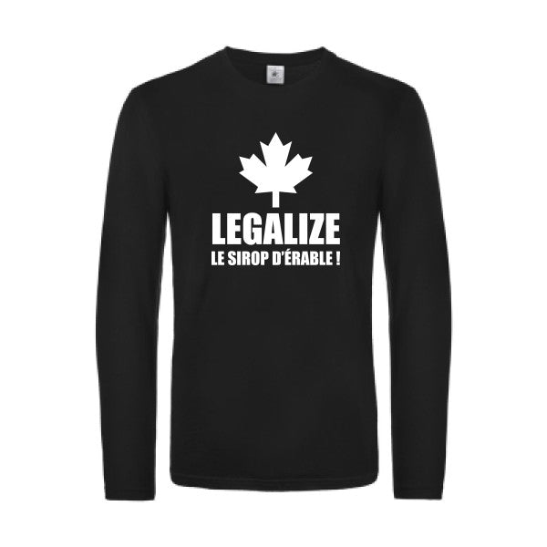legalize le sirop d erable - t shirt- manches- longues- original- humour- Black impression Face