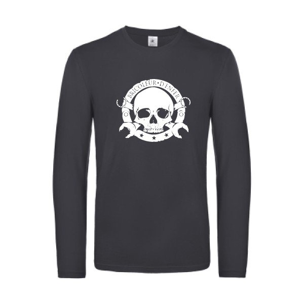 bricoleur d enfer - t shirt- manches- longues- original- humour- Dark Grey impression Face