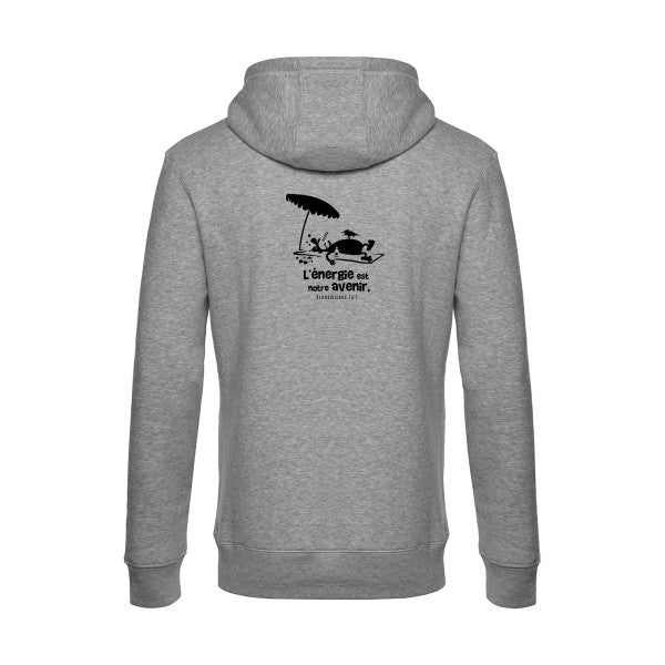 l-energie-est-notre-avenir sweat shirt original Heather Grey flex Noir impression Dos