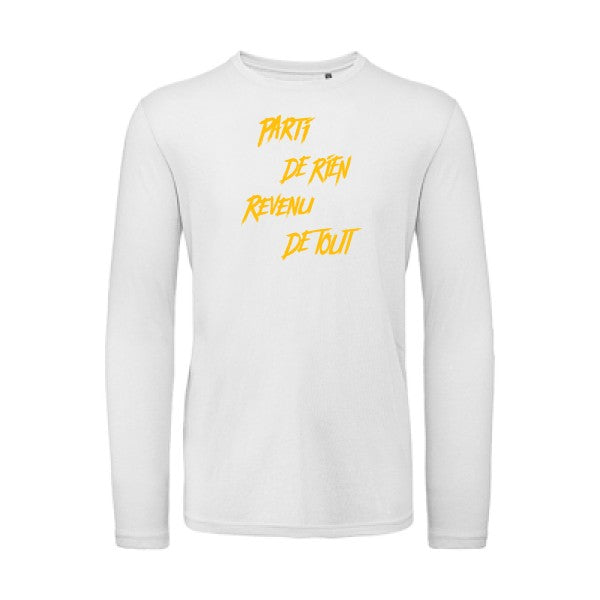 Parti de rien jaune Or |T shirt bio homme rigolo manches longues