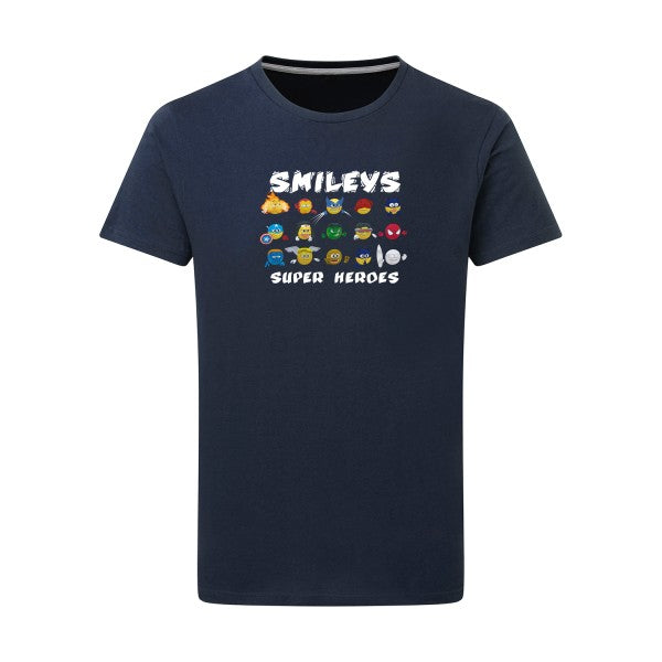 T-shirt homme Super Smileys - T-shirt rigolo avec des smileys expressifs Denim XL