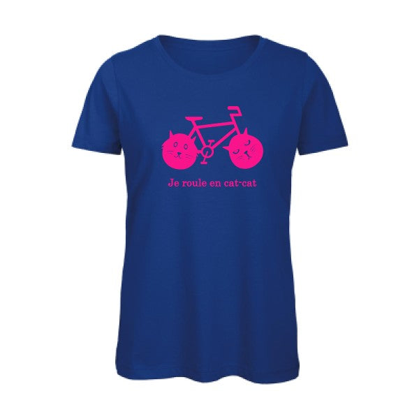 T shirt humour bio femme   femme bio|cat-cat bike Rose Fluo 