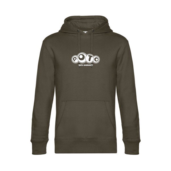 Poto sweat shirt original Khaki flex Blanc impression Face