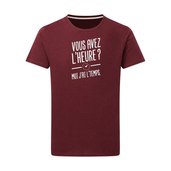 Vous avez l'heure? Moi j'ai l'temps. - Flex Blanc Tshirt original Burgundy  2XL