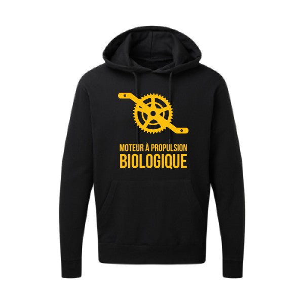 Cyclisme & écologie jaune Or |Sweat capuche imprimé homme