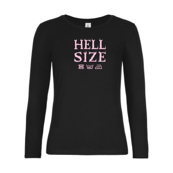 t-shirt lsl femme HELL-SIZE- Black flex Rose
