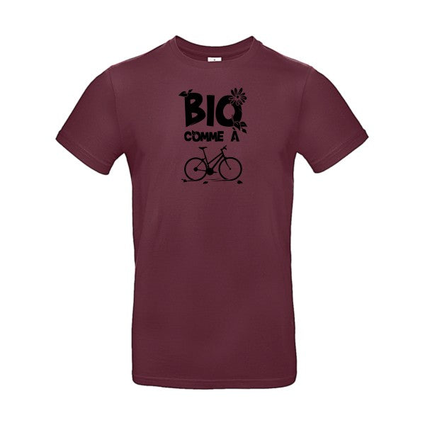 Bio comme un vélo flex noir B&C - E190 T-shirt|Burgundy||2XL