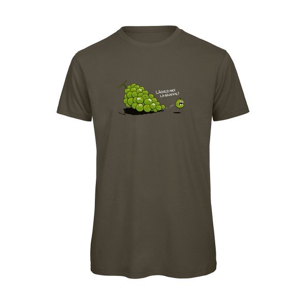 T-shirt humour original Lachez Moi La Grappe T Shirt couleur Khaki Green