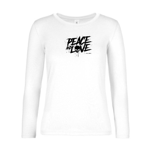 t-shirt lsl femme Peace-or-no-peace White flex Noir