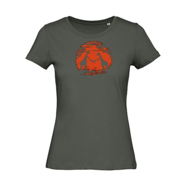 girafe- - t-shirt original femme Millennial Khaki