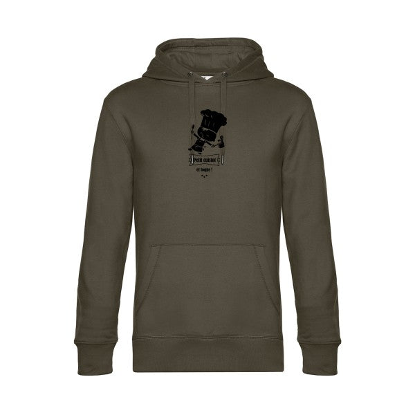 petit-cuistot sweat shirt original Khaki flex Noir impression Face