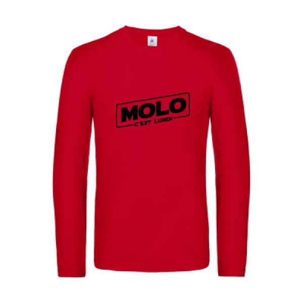 molo c est lundi - t shirt- manches- longues- original- humour- Red impression Face
